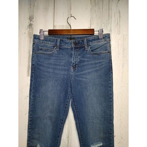 Uniqlo Jeans Womens Tag Size 26 inch Skinny Tapered Ultra Stretch Raw Hem - Picture 3 of 10